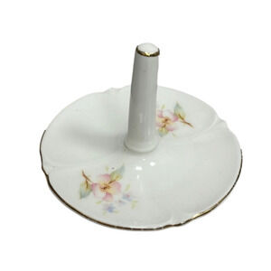 Vintage Porcelain Dainty Floral Ring‎ Holder Cottagecore Grannycore Vanity Decor